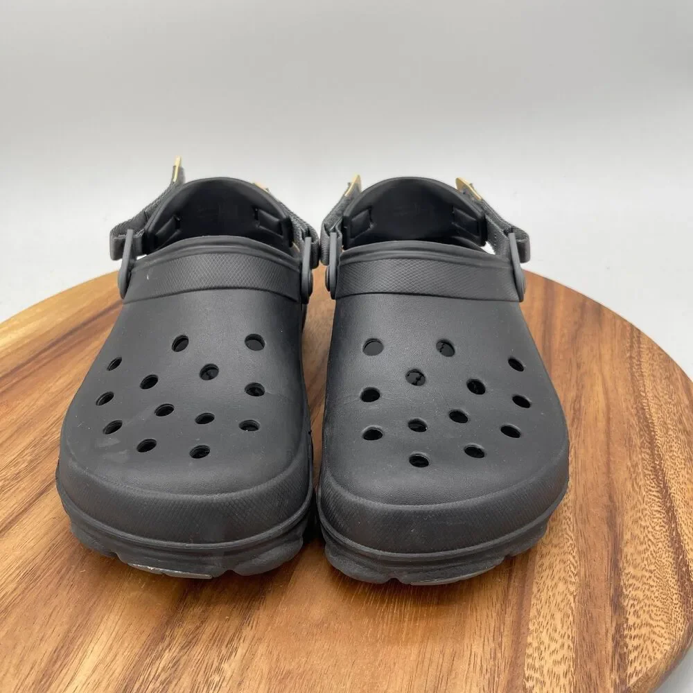 Crocs Classic All Terrain Clogs Mens Size 9 Black Adjustable Strap Casual